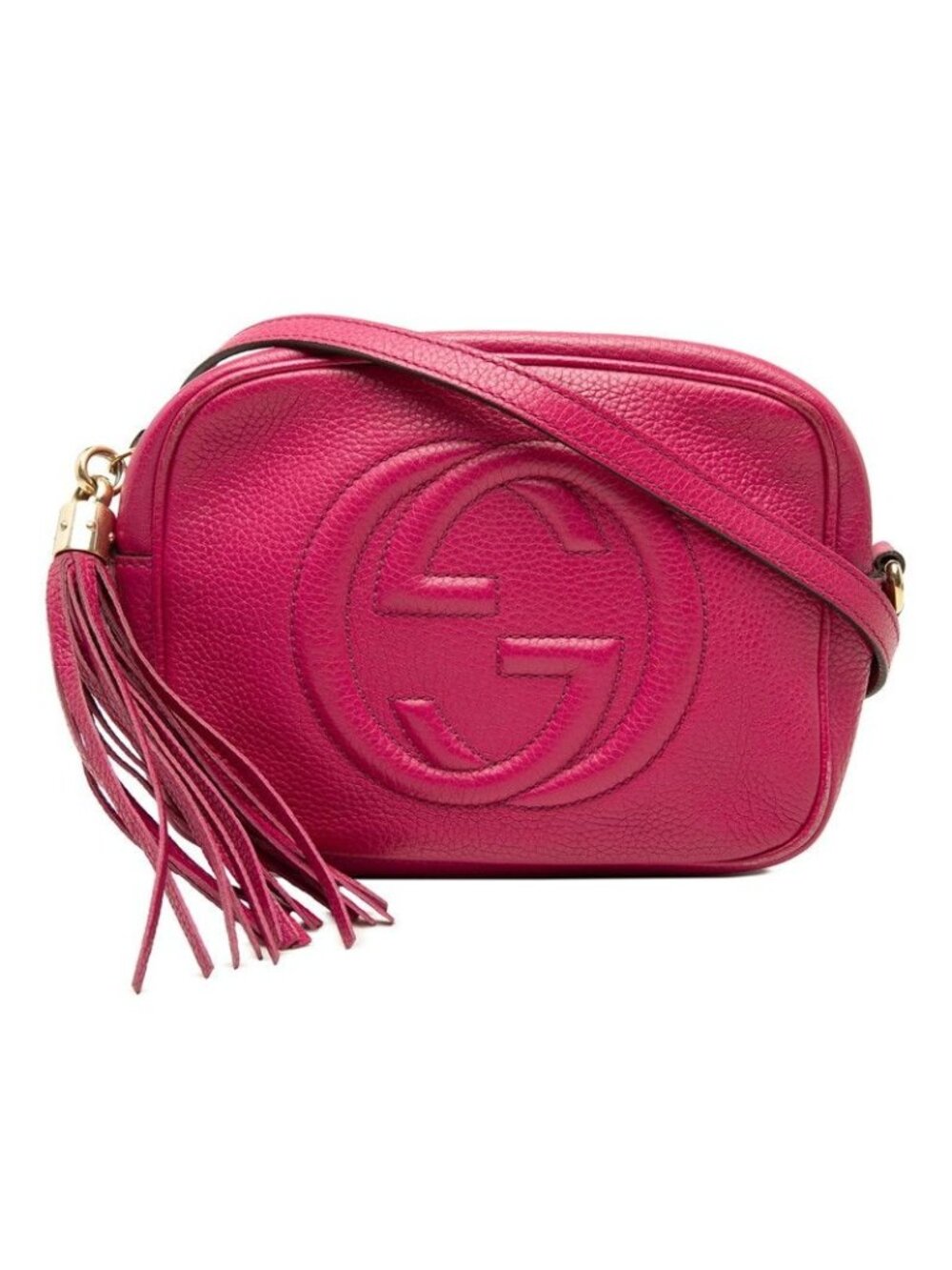 Gucci Interlocking G Soho Crossbody Shoulder Bag Pink Leather